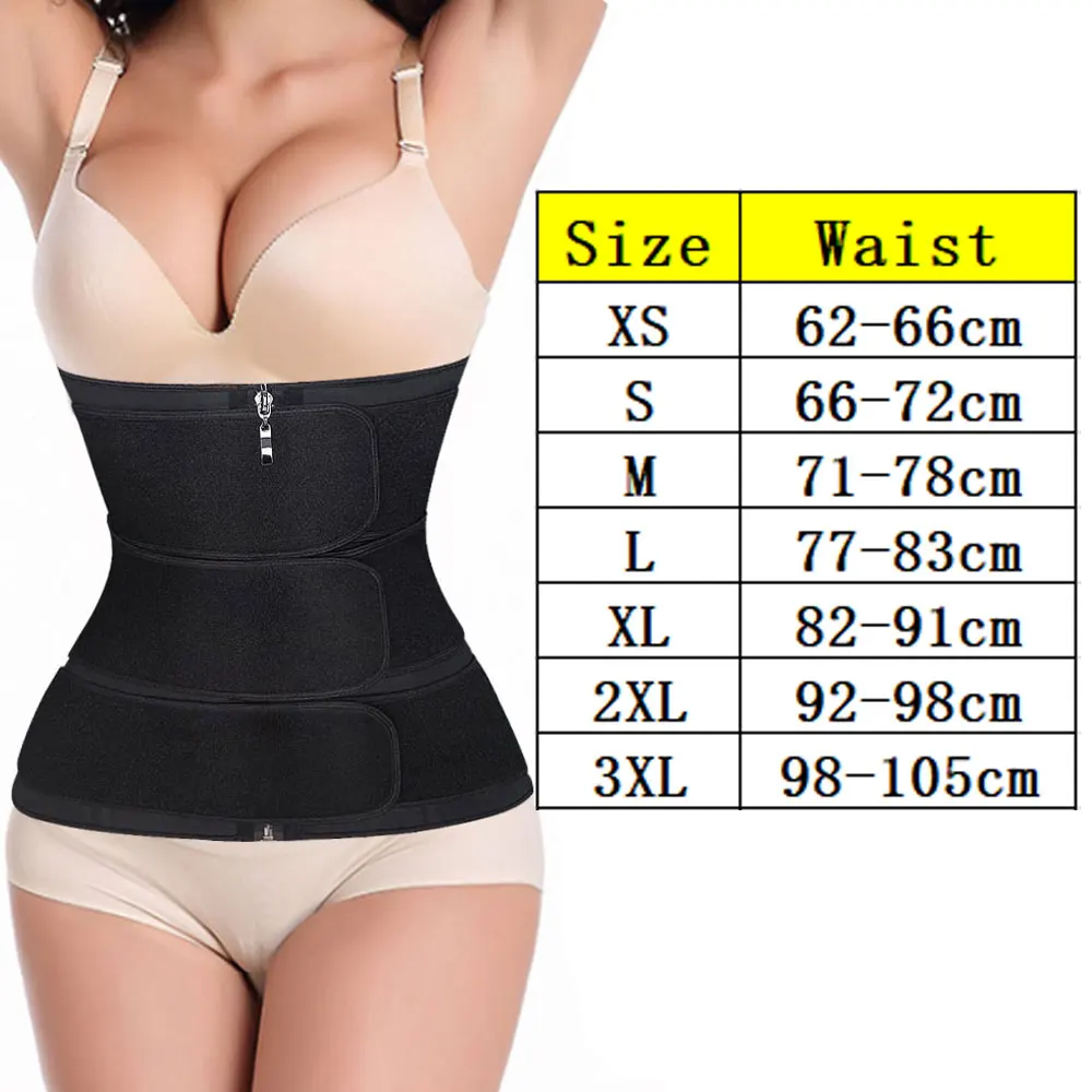 

Women Fat Burning Waist Trainers Body Shaper Corset Neoprene Slimming Belt 3 Belt Tummy Cotrol Weight Loss Corset Waist Cinchers
