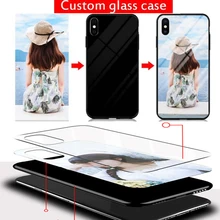 For Xiaomi Mi 8 Lite Case Tempered Glass Customized For Mi 8 Lite Phone Case  Picture Glass DIY Cust