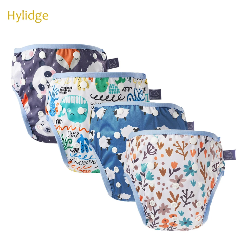 

Hylidge Soft Fiber Baby Swimming Diaper Printing Swim Pants Waterproof Adjustable Cloth Diapers Swimwear for Kids Pool Pants