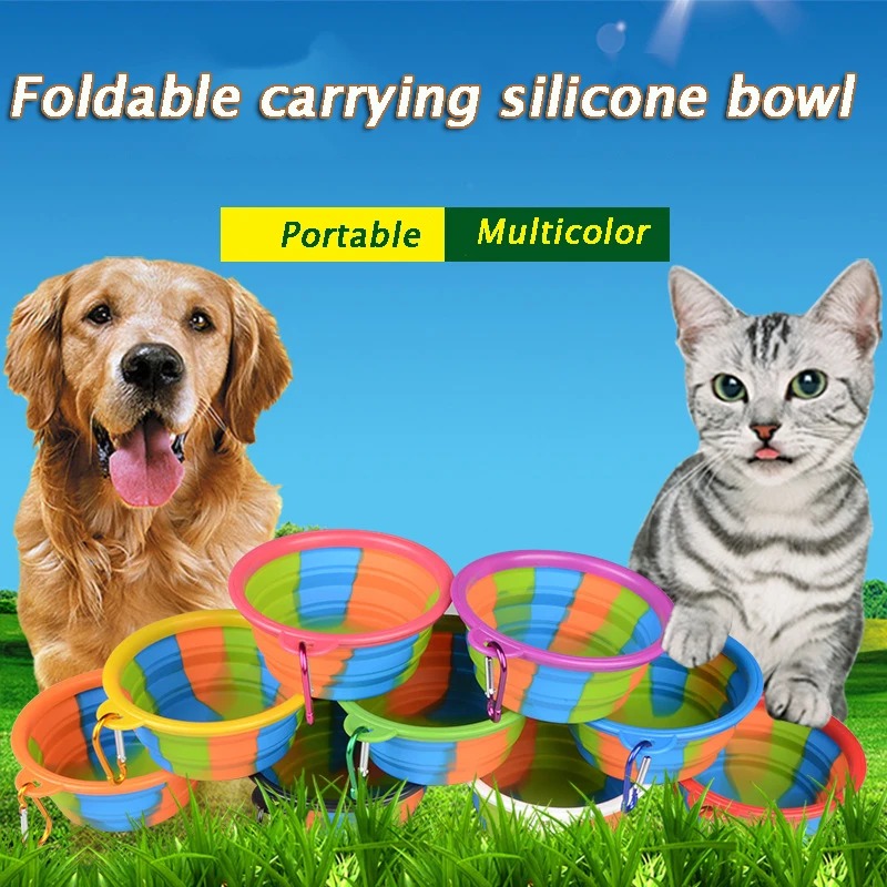 

Portable Dog Water Bowl Pet Outdoor Travel Feeder Cat Silicone Collapsible Feeding Bowl Portable Puppy Food Container Supplies