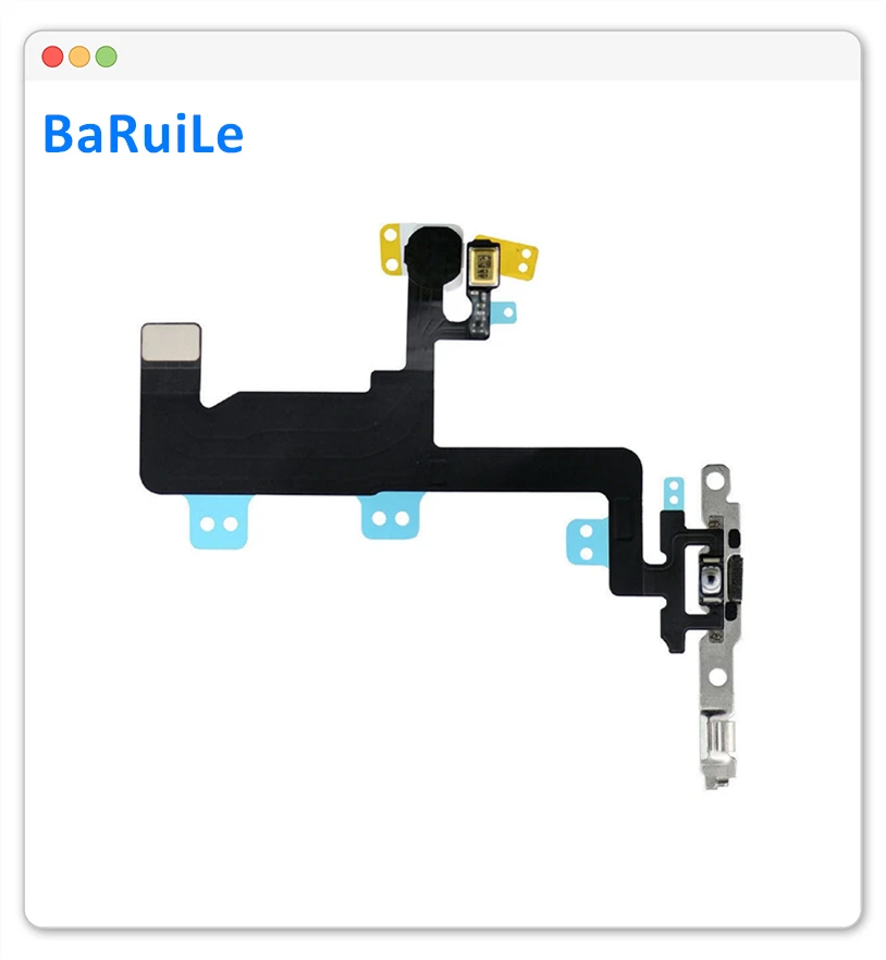 BaRuiLe 10 шт. Кнопка питания гибкий кабель для iPhone 6 6G 4 7 &quotКнопка ВКЛ. Выкл. Микрофон +