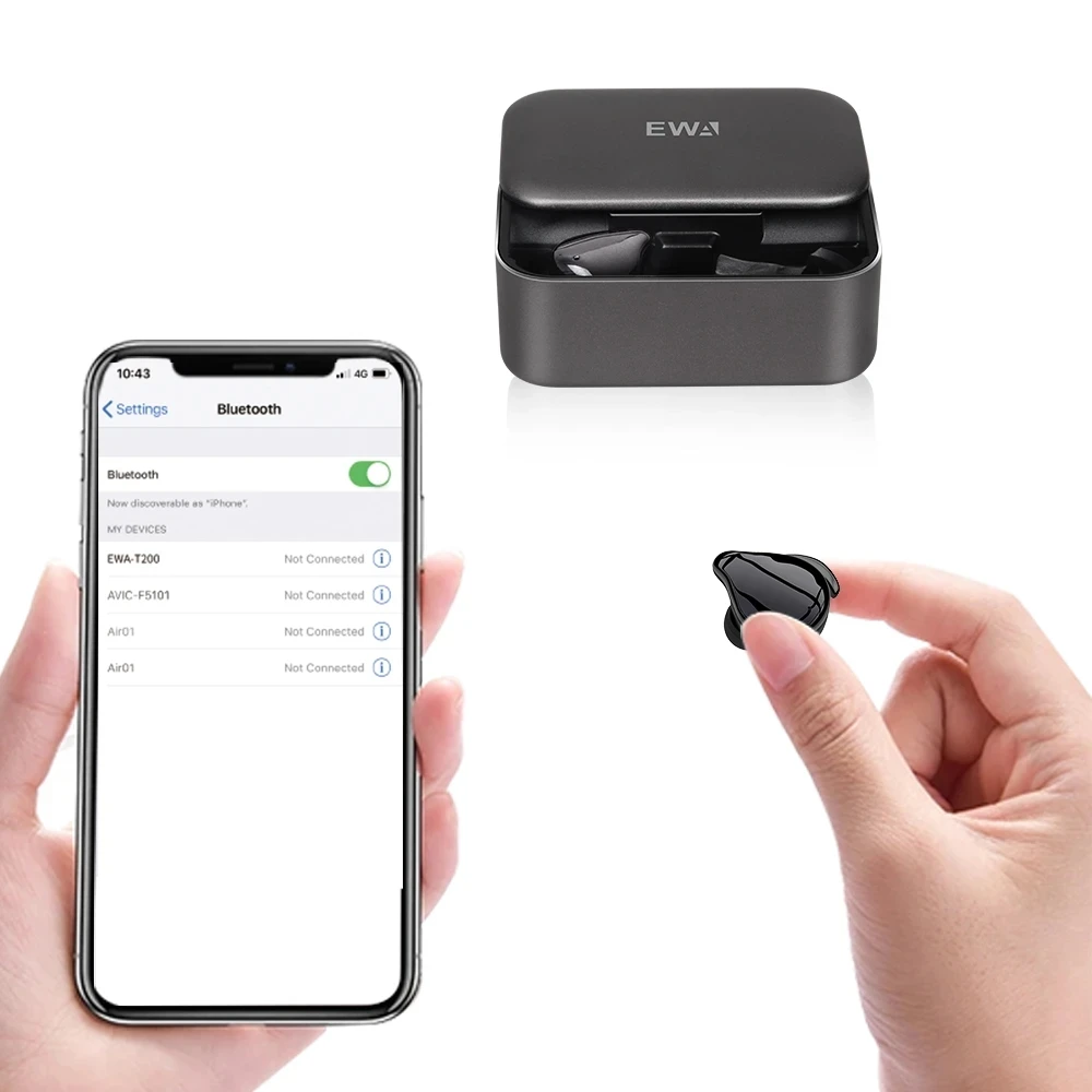 Наушники EWA T200 Bluetooth лучшее качество звука 5 0 настоящая беспроводная гарнитура IPX67