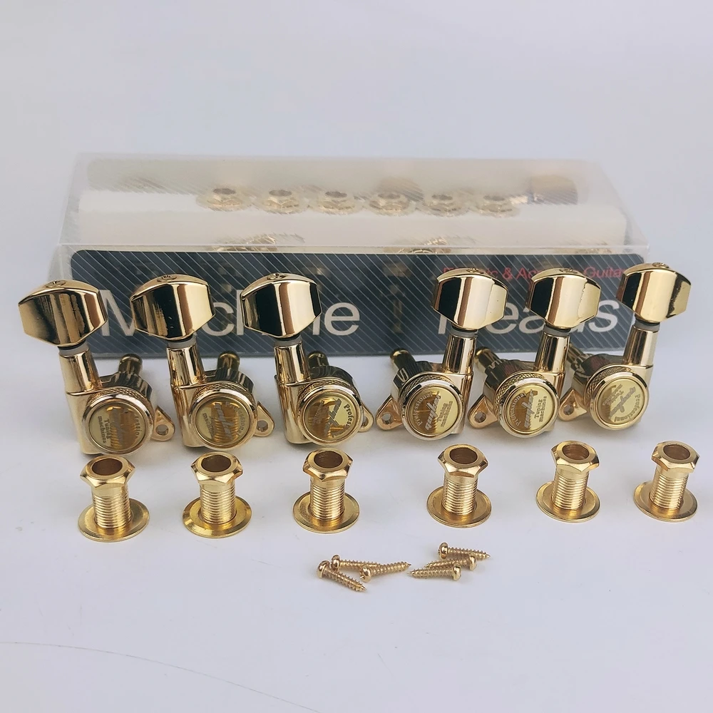 Tuners de Bloqueio de Guitarra Bloqueio de Corda de Tuning Substituição da Cabeça da Máquina para st Chave Pegs Lp-ouro Antigo Guyker-1:18 tl sg