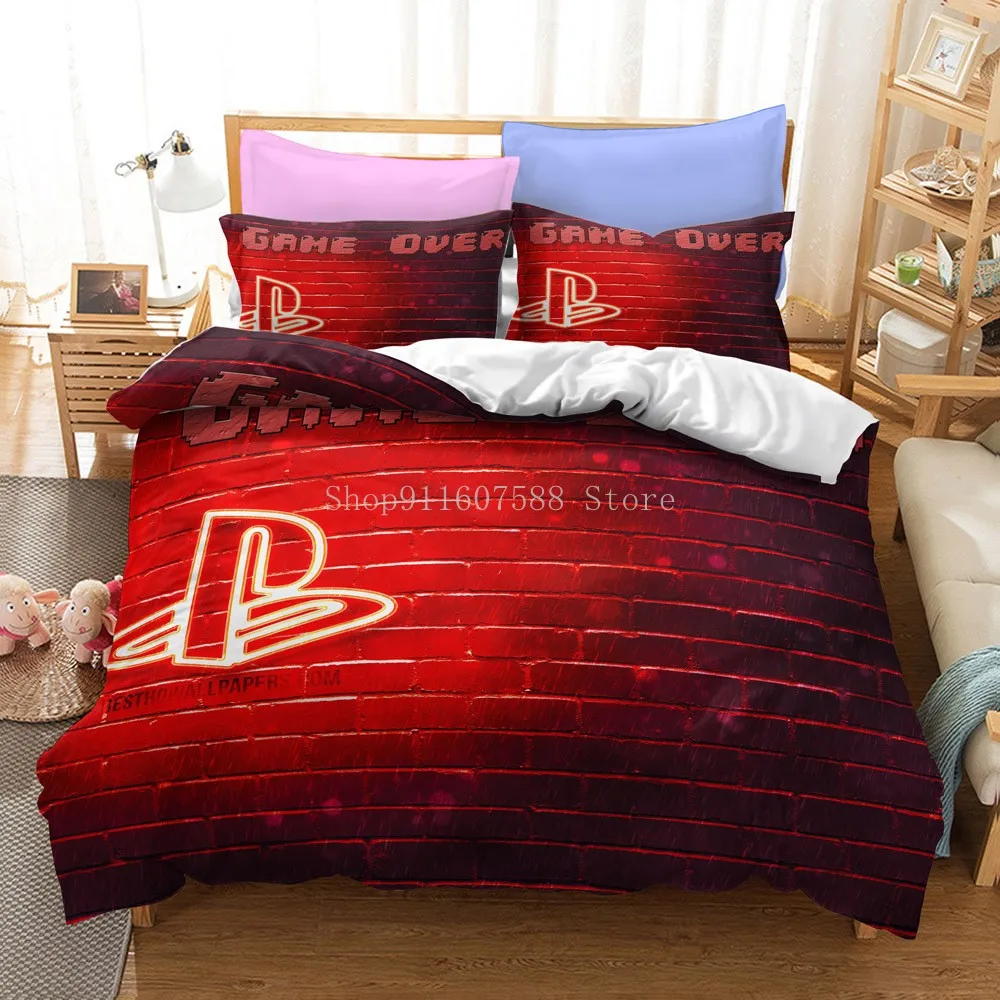 

Gtreen Playstation Game Bedding Set Game Mode Printing Kids Duvet Cover Spring Summer Soft Bedspread Twin Full Size Bed Linen