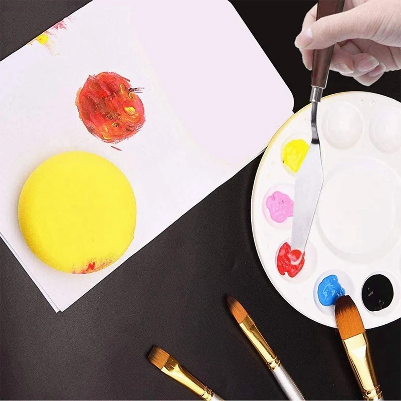 

16Pcs Art Paint Brush Set Acrylic Paint Brush Set Watercolor and Acrylic Paint Brushes with Sponge and Palette Knife