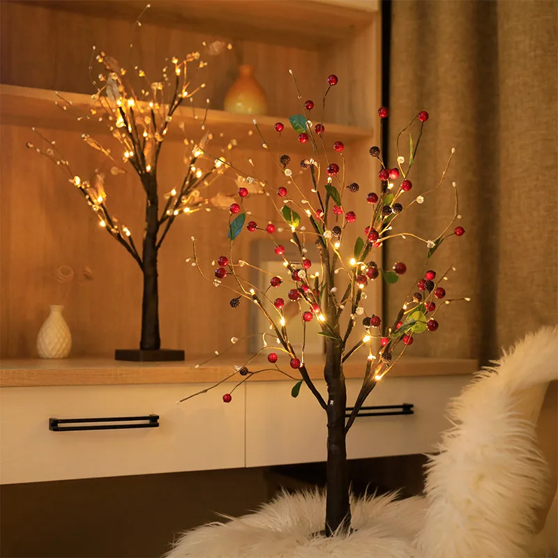 

PheiLa LED Night Light Fairy Fruit Tree Lamp USB Powered for Bedroom Bedside Living Room Lamp Desk Holiday Lighting Decoration
