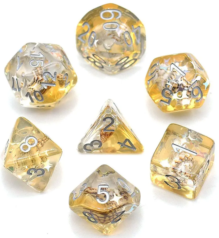 7 шт./компл. раковины игральные кости DND D &amp D4 D6 D8 D10 % D12 D20 многогранные игры в набор