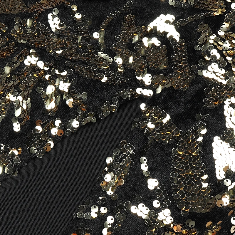 

PB Free Shipping 2020 New Chic Gold Sequins Design Sexy V Neck Sleeveless Backless Celebrity Party Club Maxi Long Dress