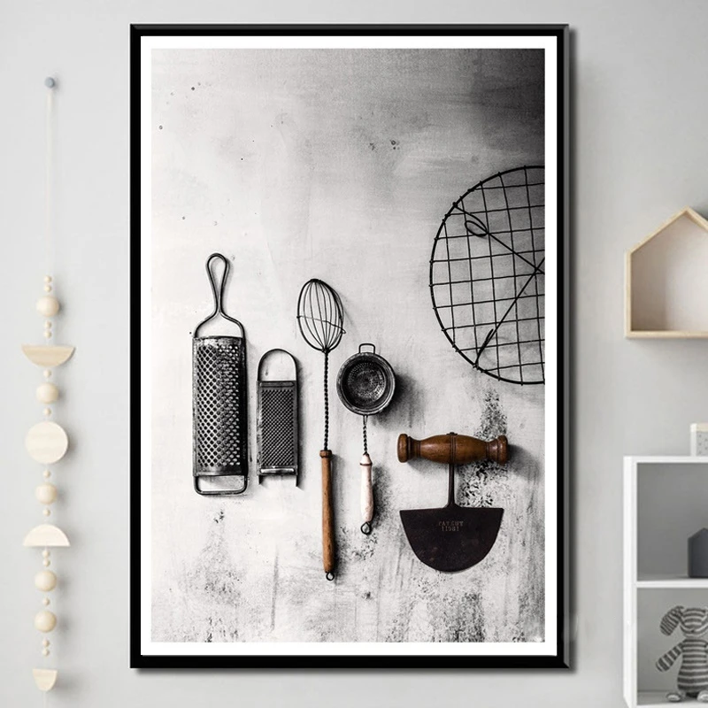 

Vintage Style Kitchen Utensils Posters and Prints Canvas Paintings Wall Art Canvas Pictures for Dining Room Home Decor Unframed