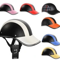 leather adjustable safety cap cycling riding baseball helmet outdoor sun protection electric vehicle bicycle protective helmet