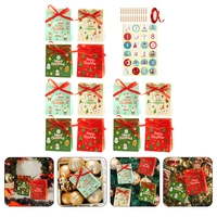 1 set paper packing box xmas themed candy box festival packing box gift wrapping container