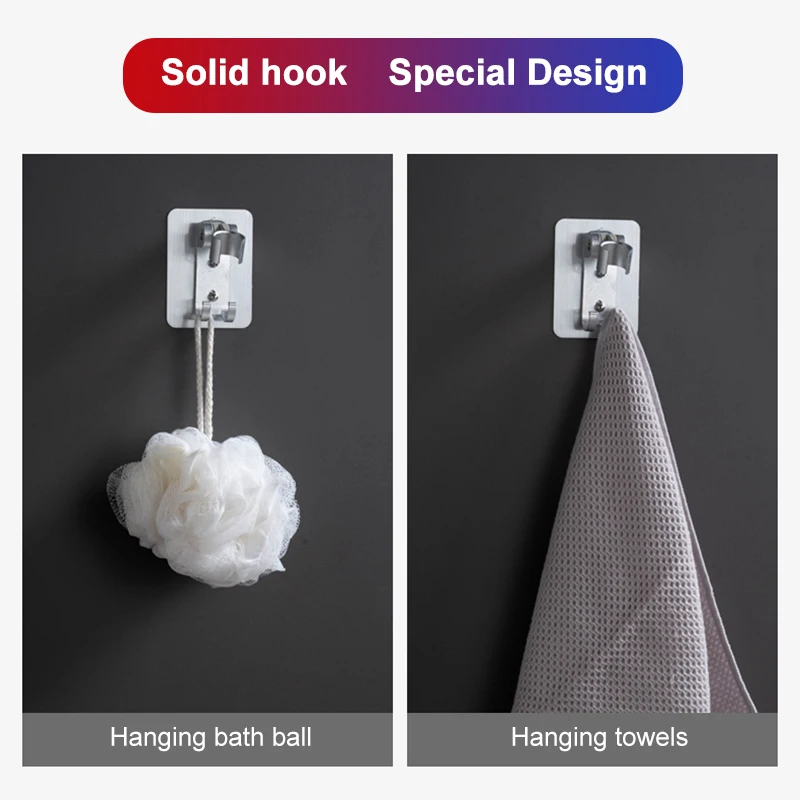 

2 pcs Shower Head Holder Punch Free Strong Adhesive Wall Mount Hook Adjustable Shower Holder for Bathroom VJ-Drop