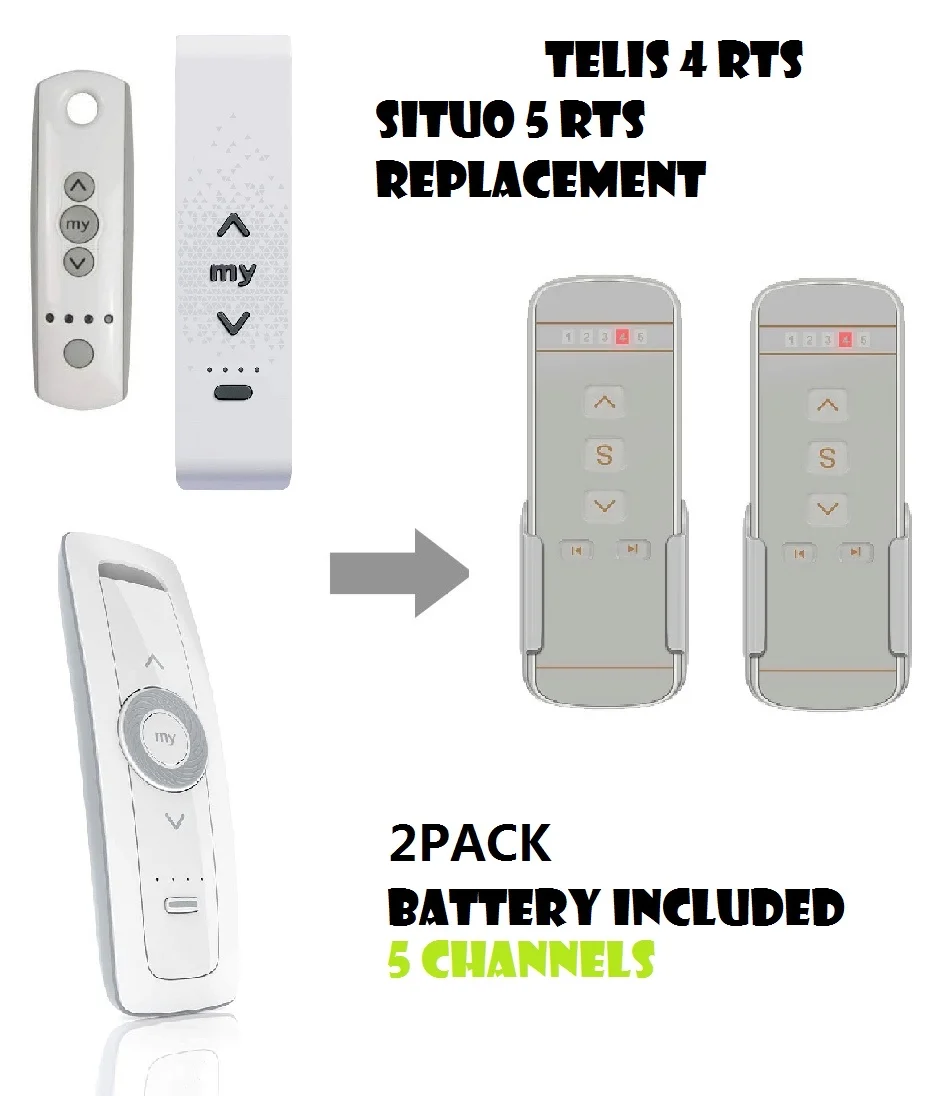 2 шт Telis Situo 5 RTS чистый 433 42 МГц RF пульт Управление Замена|Пульты ДУ| |