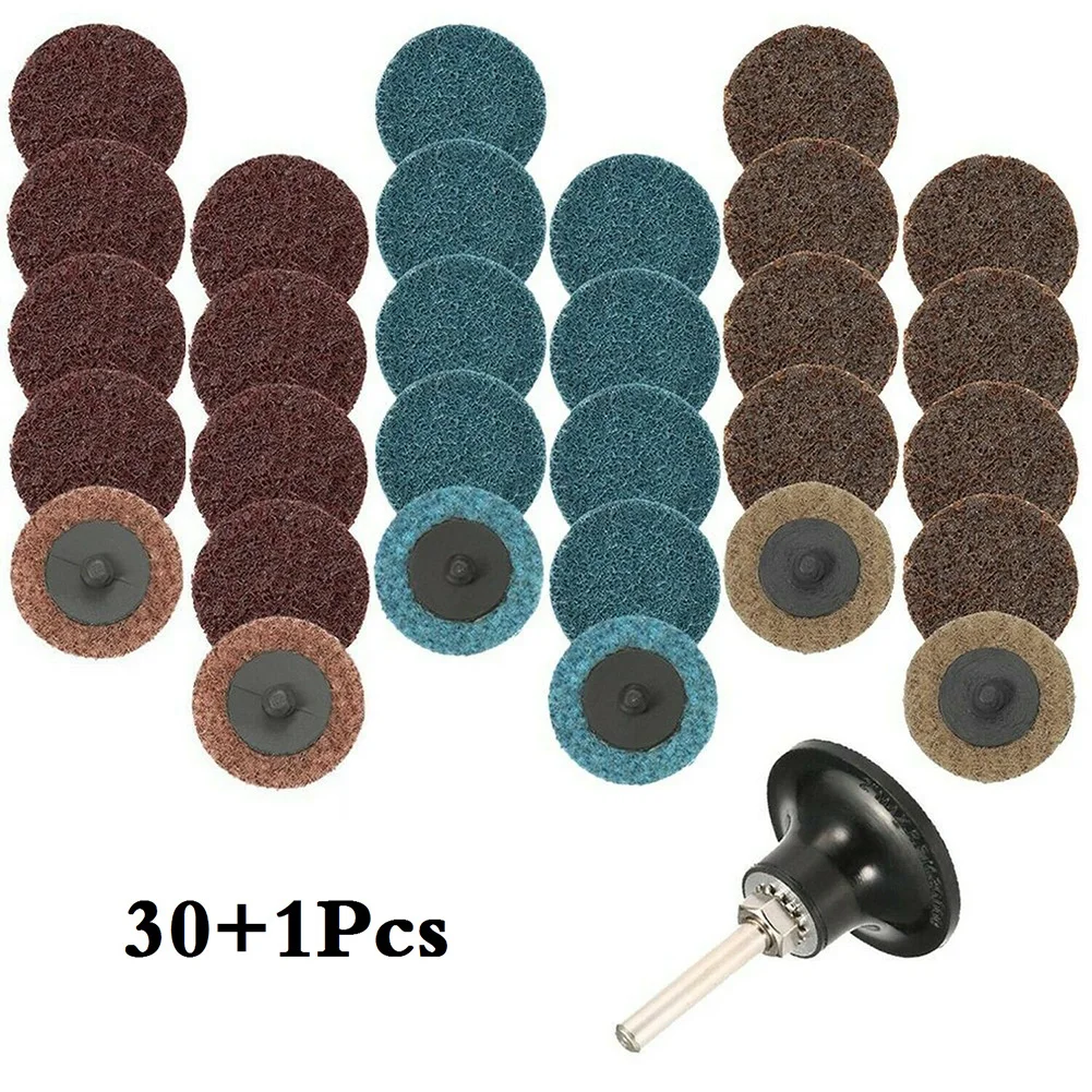 

New 30PCS 2" 50mm Sanding Disc Roll Lock Surface ConditioningCoarse Pads Tools Sander Parts Roll Lock Conditioning Discs