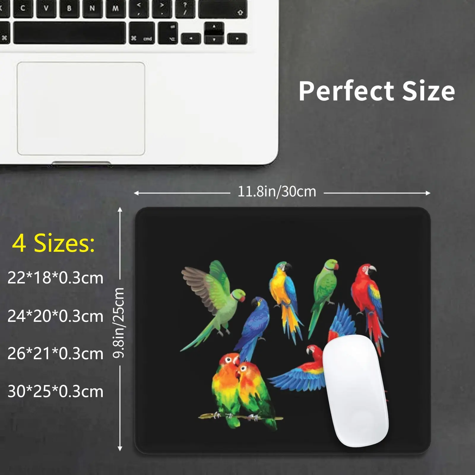 

Parrot Macaw Bird Party Parrot Animal Art Mouse Pad 994 Birds Wildlife Feathers Owl Parrot Wild