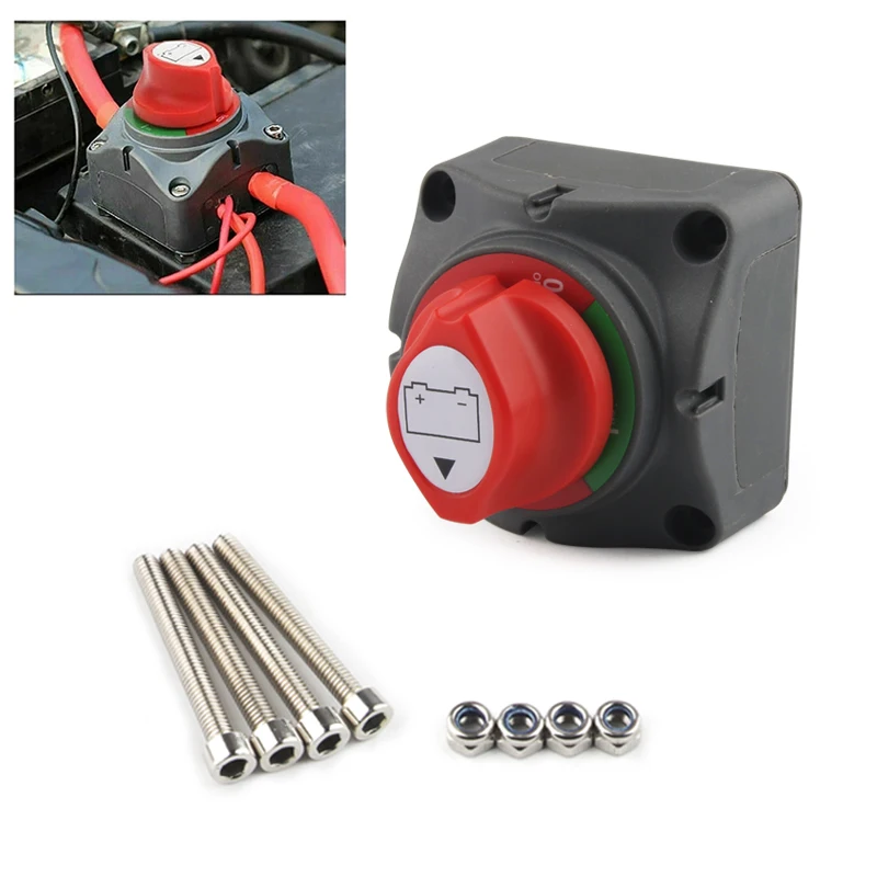 

2 Position Disconnect Isolator Master Switch, 12-60V Battery Power Cut Off Kill Switch, Fit for Car/Vehicle/RV/Boat/Marine, 200/