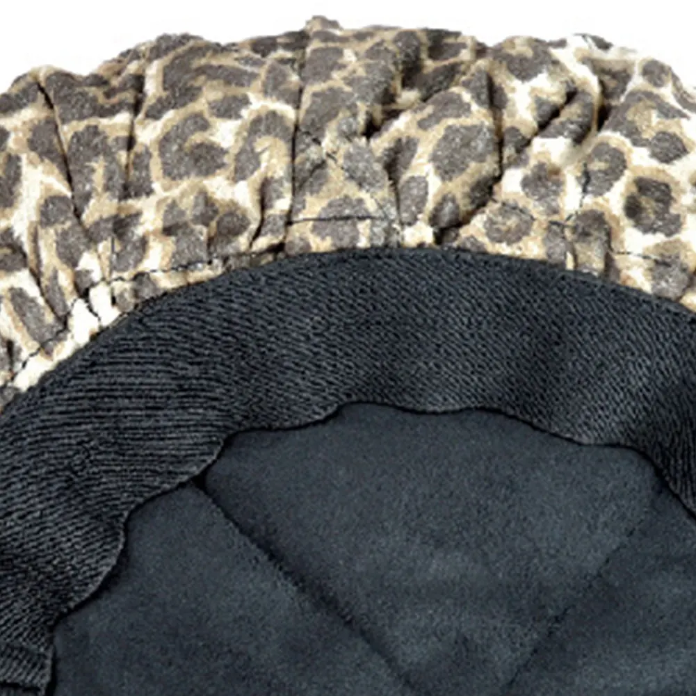 

Reversible Flaxseed Interior Portable Cordless Heat Cap Microwavable Reusable Universal Deep Conditioning Leopard Print Steaming