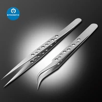 electronics industrial tweezers anti static stainless tweezer straight curved tip jump wire picker for phone motherboard repair