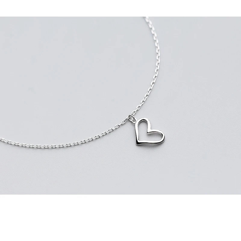 Браслет на ногу из серебра 100% пробы с милым сердцем 20 см|Анклеты| |