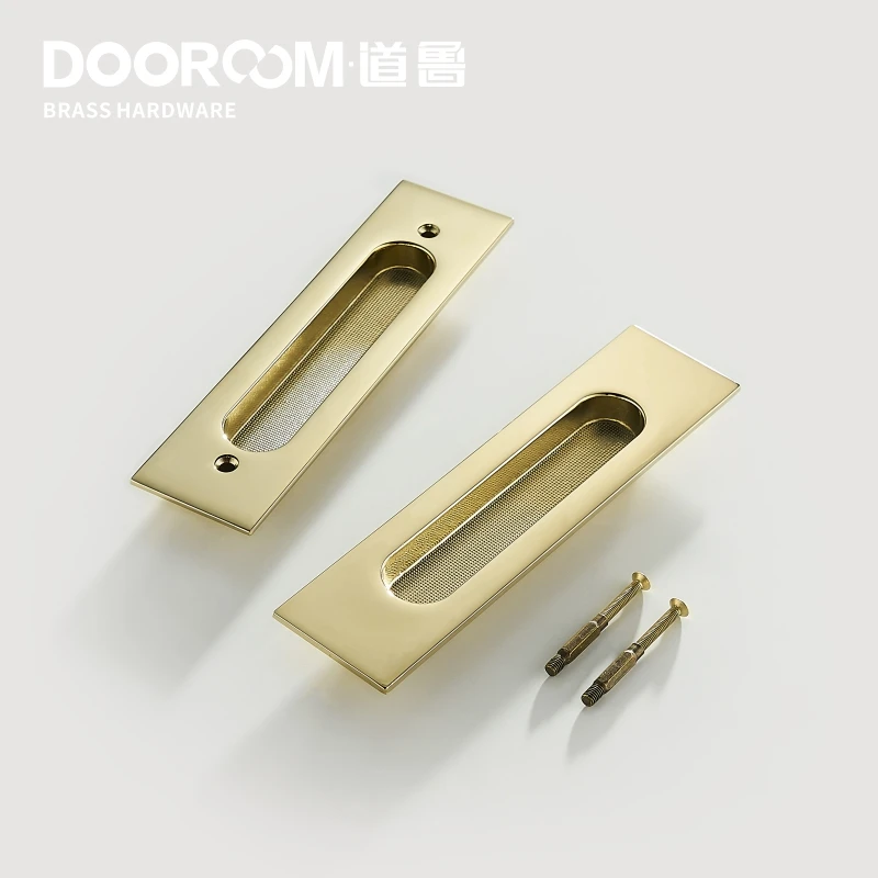 Латунный Замок для раздвижной двери Dooroom набор ручек из золотистого ПВД
