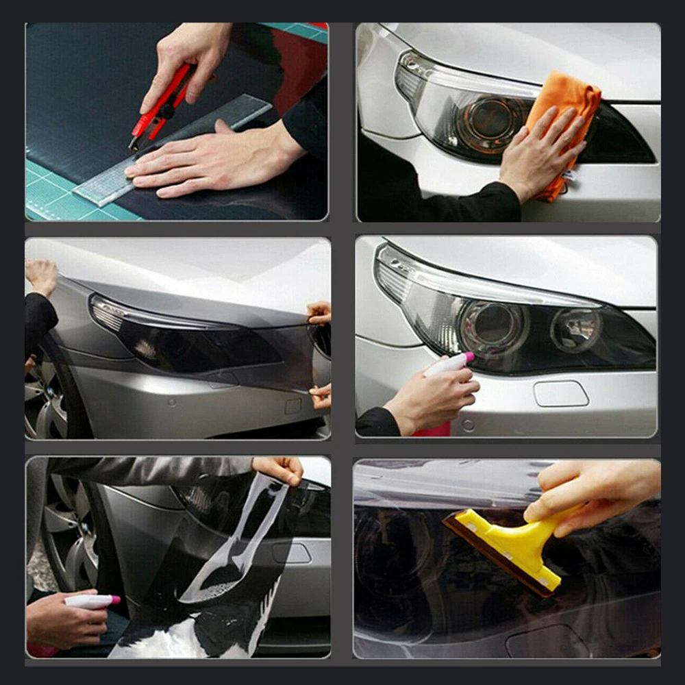 

Universal 12x72 inch Car Light Film Gloss Light Black Smoke Headlight Taillight Fog Light Tint Film Vinyl Car Stick
