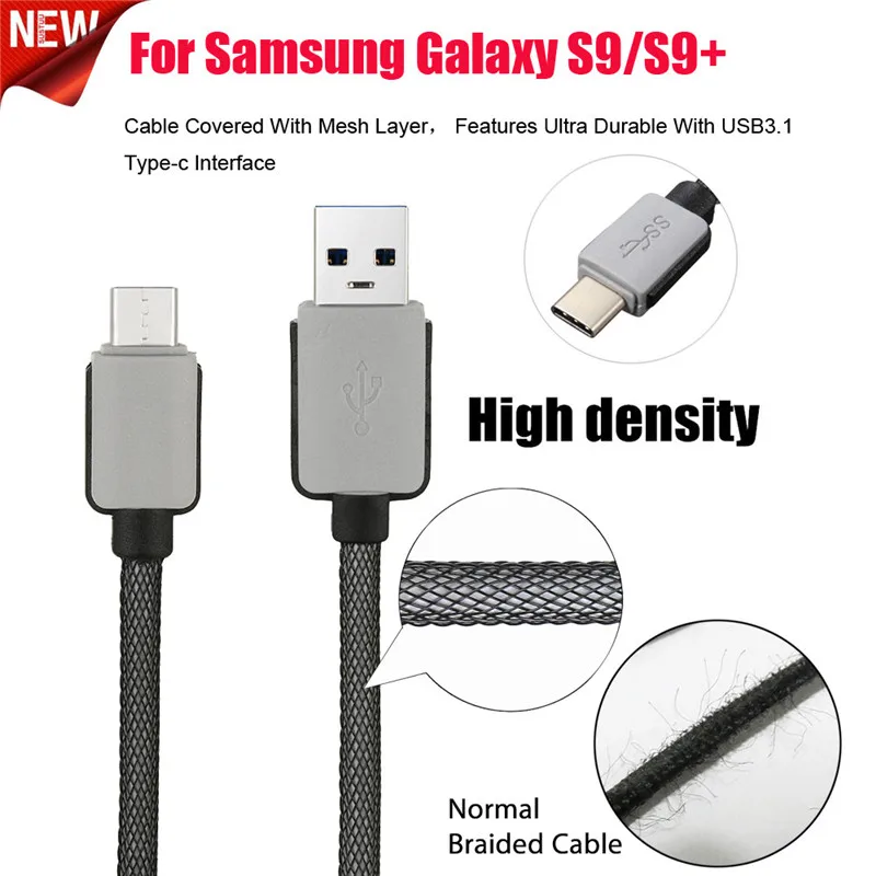 Плетеный кабель 3 1 USB Type C для быстрой зарядки мобильных телефонов Samsung Xiaomi Redmi Huawei