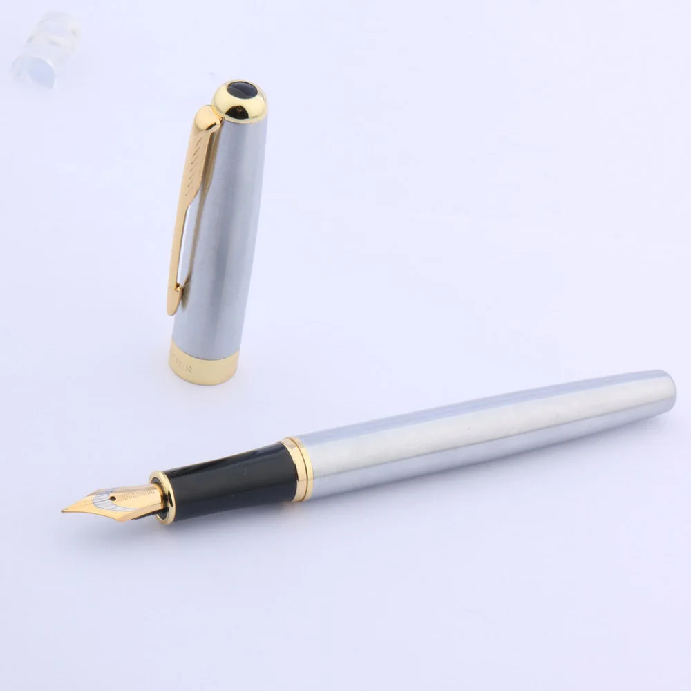 Ручка перьевая baoer с зажимом серебро 388 пробы и золото | Канцтовары для офиса дома