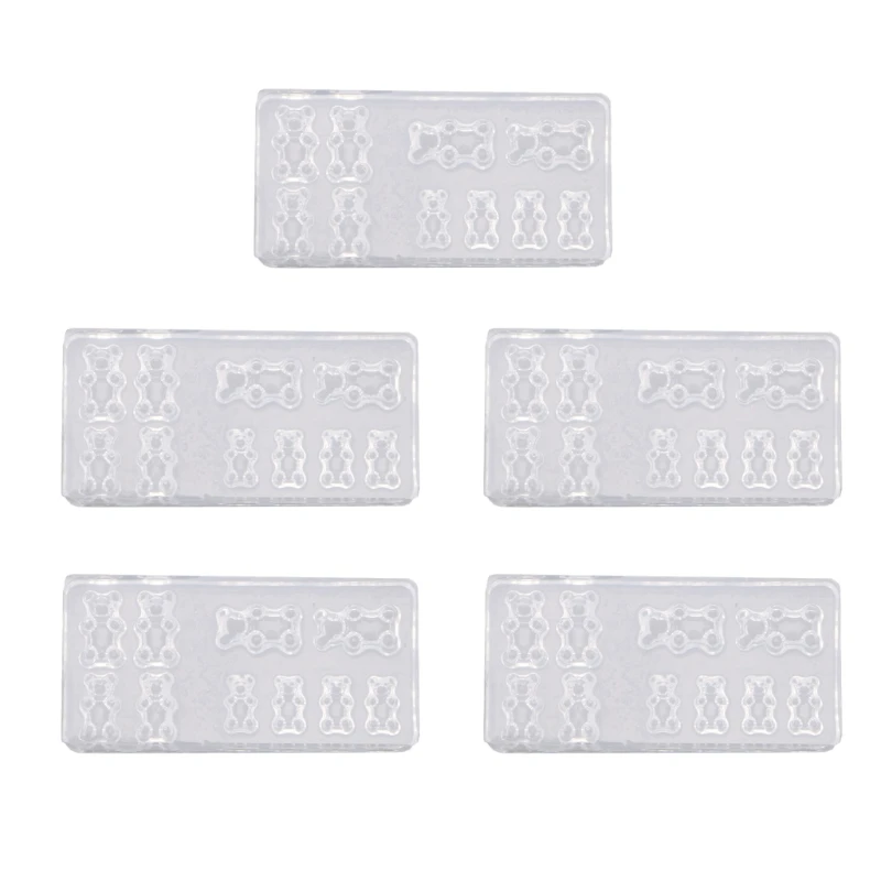 

, 5 шт. в партии, с рисунком милого мишки нейл-арта силиконовые мини мишка Гамми формы конфеты Медведь Смола ремесло M17