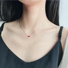 Новые корейские очаровательные Красные Подвески для ожерелья в форме сердца любви для женщин, яркие ювелирные изделия Чокер ожерелья бижутерия Kolye