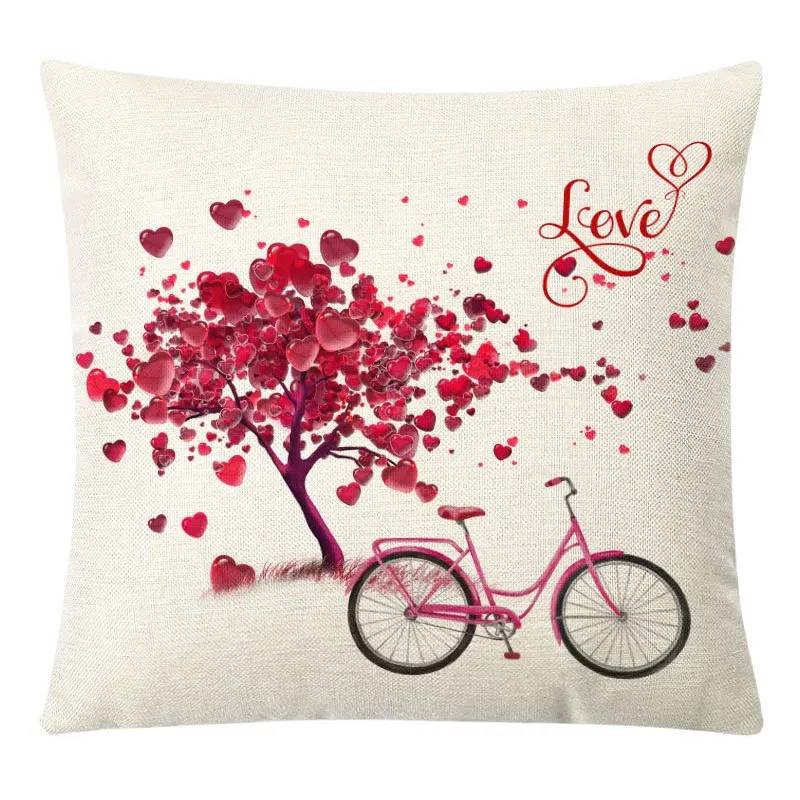 Funda de almohada para el D&iacute;a de San Valent&iacute;n, cubierta de coj&iacute;n para sof&aacute;, cama, decoraci&oacute;n del hogar, coche, rom&aacute;ntico, 45cm-1