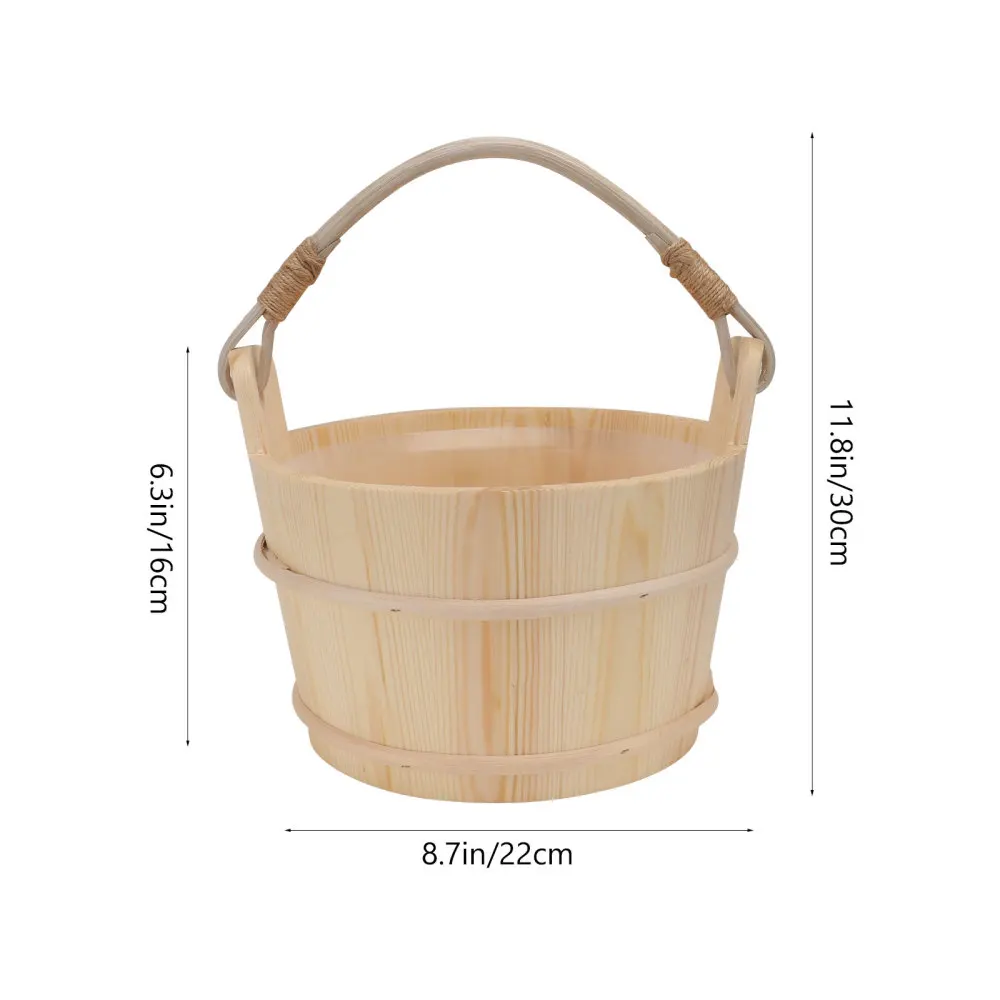 

1Set Sauna Wooden Bucket and Wood Spoon Sauna Accessories with Liner