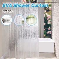 3d eva clear shower curtain liner water repellent shower curtain for bathroom shower stall water cube 72 x 72 inches 12pc h
