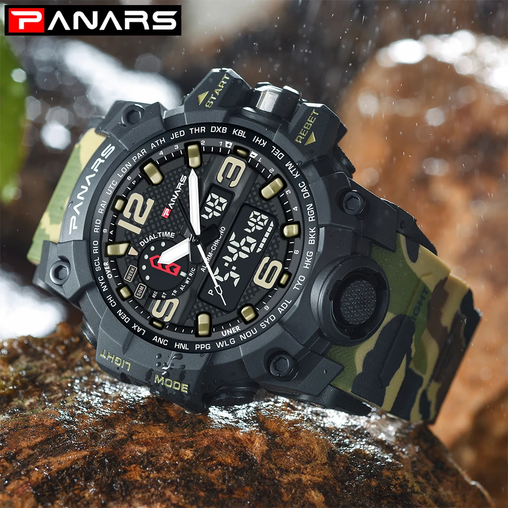 Часы Panars мужские наручные кварцевые в стиле милитари светодиодсветодиодный