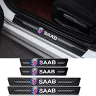 4 шт., кожаные наклейки на порог автомобиля SAAB 9-3 9-5 93 900 9000