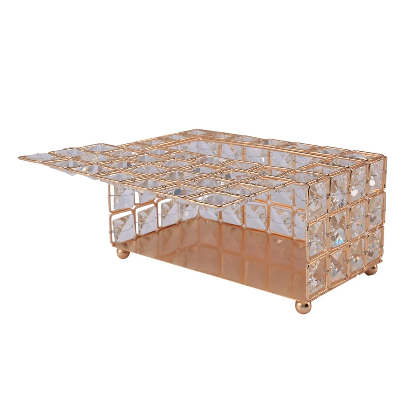 

Style Metal Crystal Tissue Box Removable Tissue Tissue Napkin Holder Kitchen Living Room Dining Room Decoration