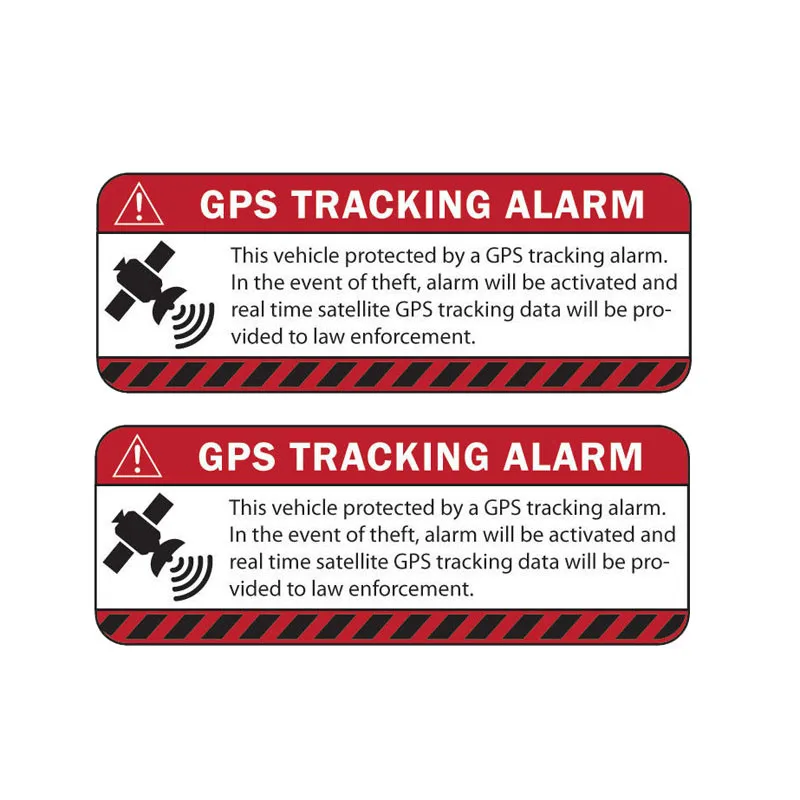 

Warning car sticke13CM*5CM 2X Car Sticker Reflective WARNING GPS TRACKING ALARM Decal Motorcycle Parts