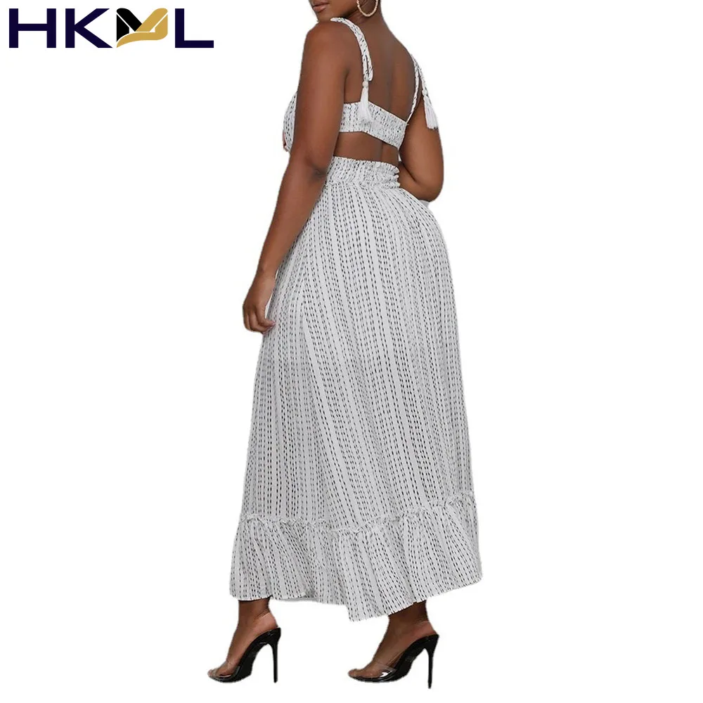 

2021 Summer New Women's Dress Temperament Commute Dots High Waist Backless Fashion Sexy Casual Dress