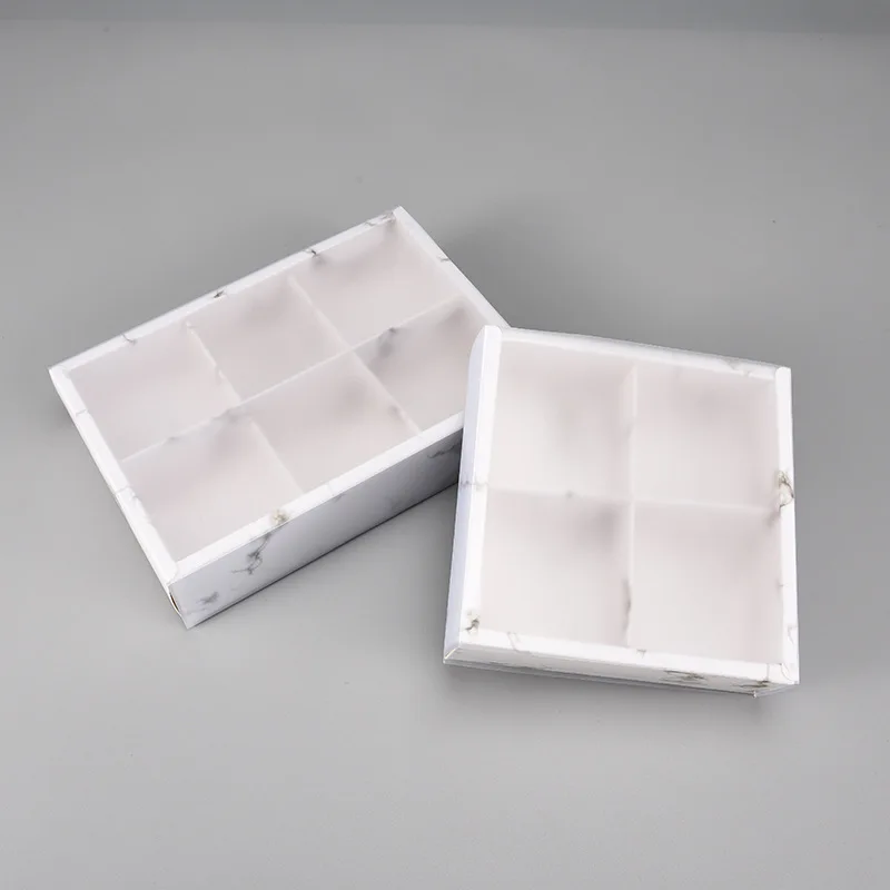

100pcs Marble Design Paper Box with Frosted PVC Lid Cake Cheese Chocolate Paper Boxes Wedding Party Cookies Box Gift Box WB3429