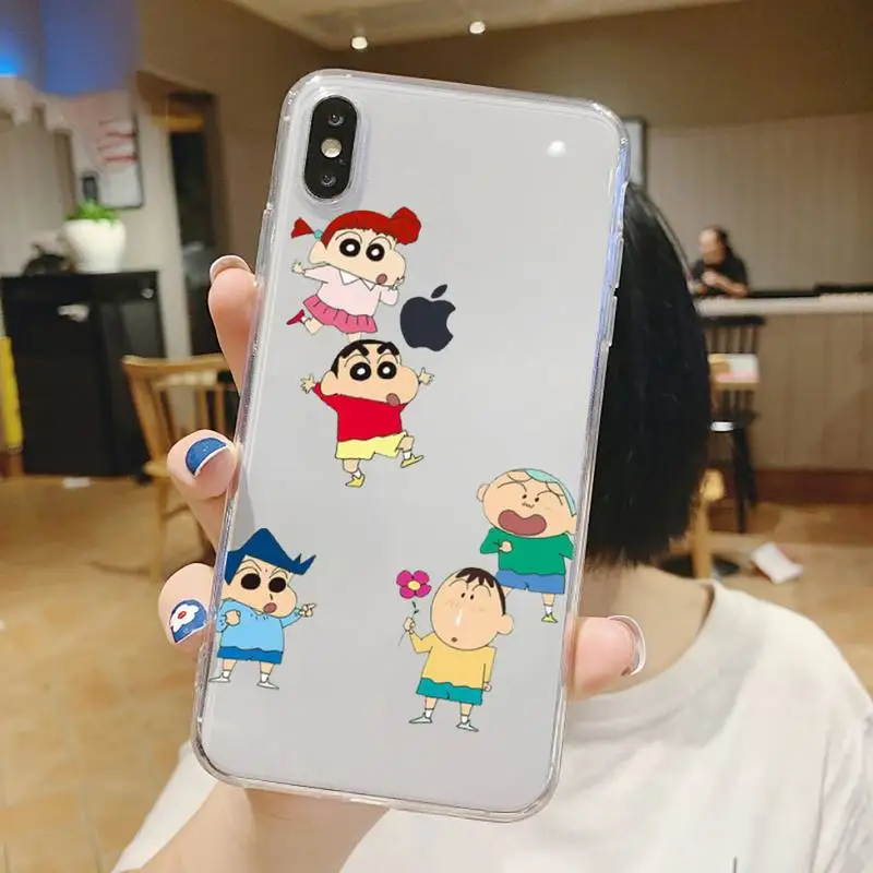 

Crayon Shin-chan Anime cute Phone Case Transparent for iPhone 6 7 8 11 12 s mini pro X XS XR MAX Plus