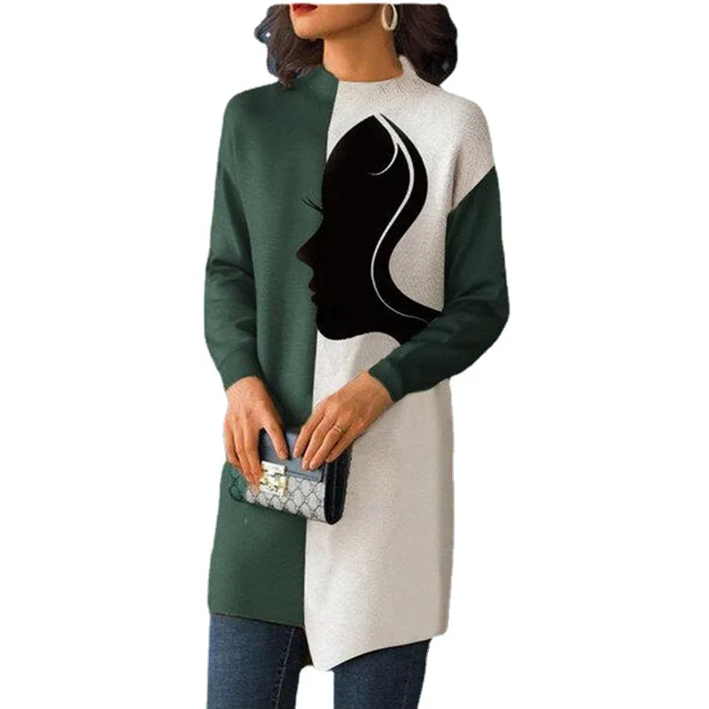 

2021 Summer New Style Women's Mid-length Personalized Knitted Dress Irregular Base Skirt Plus Size Dresses for Women