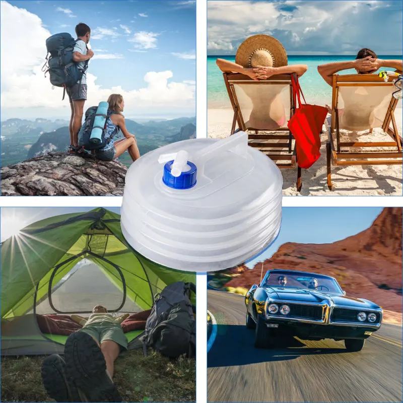 

10L Outdoor Collapsible Water Bag Camping Foldable Water Containers Drinking Multifunction Telescopic Storage Water Bottle