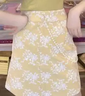 

XUXI 2021 Spring Autumn Half-length Skirt Printed Cotton Women High Waist Short Skirt E1229