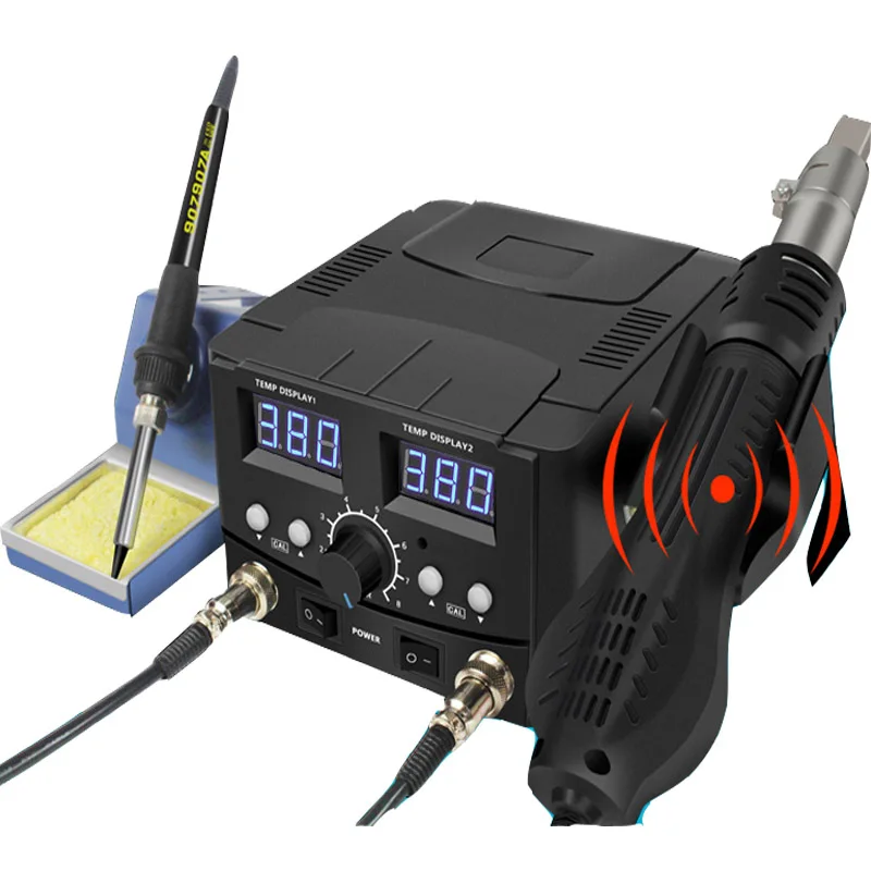 2 в 1 регулируемая паяльная станция пистолет горячего воздуха паяльник цифровая