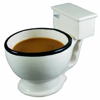 300ml creative toilet ceramic coffee mug with handle tea milk ice cream fruit juice water cup for breakfast travel birthday gift