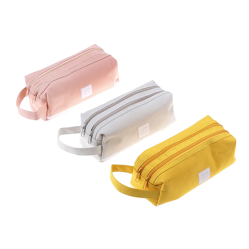 

Double Zipper Large Pencil Case Kawaii School Pencilcase Big Pen Box