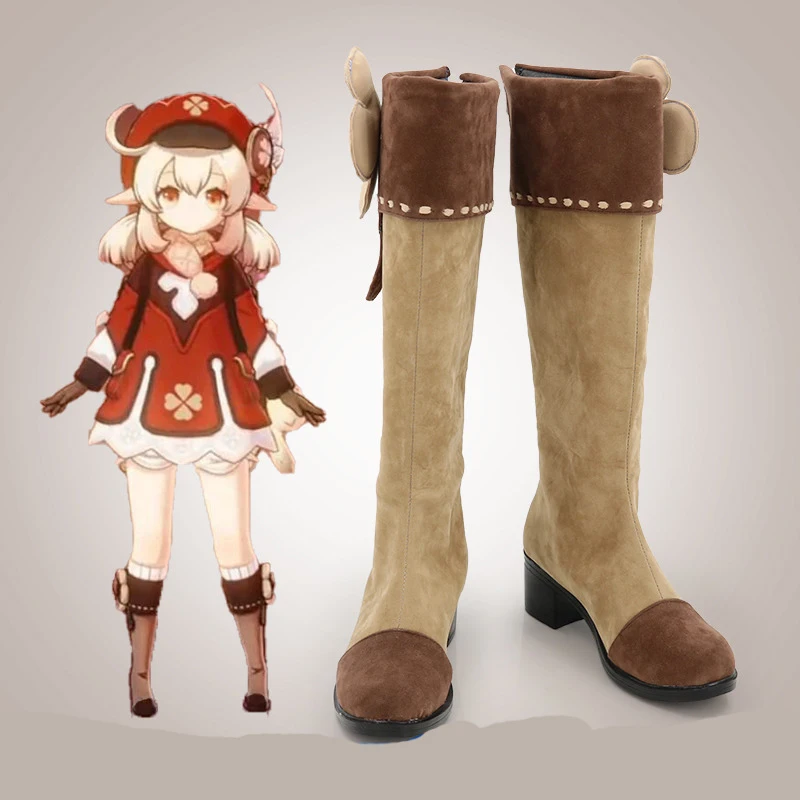 Game Genshin Impact Klee Cosplay Shoes Boot Women Girl Halloween Anime Carnival Customized Role Play Prop Boots