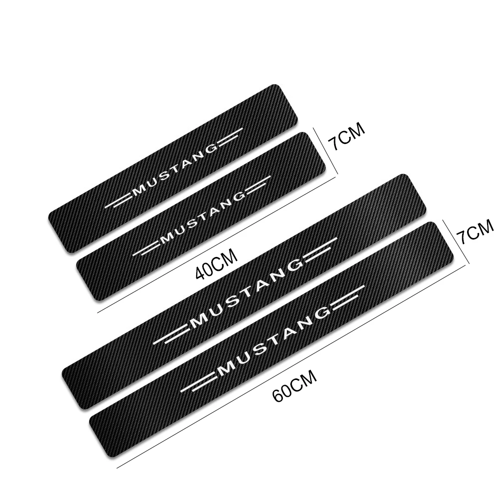 

4PCS Car Door Sill Carbon Sticker For Ford Fiesta Mondeo Fusion Explorer Escape Shelby Edge Ecosport Kuga Mustang ST Accessories