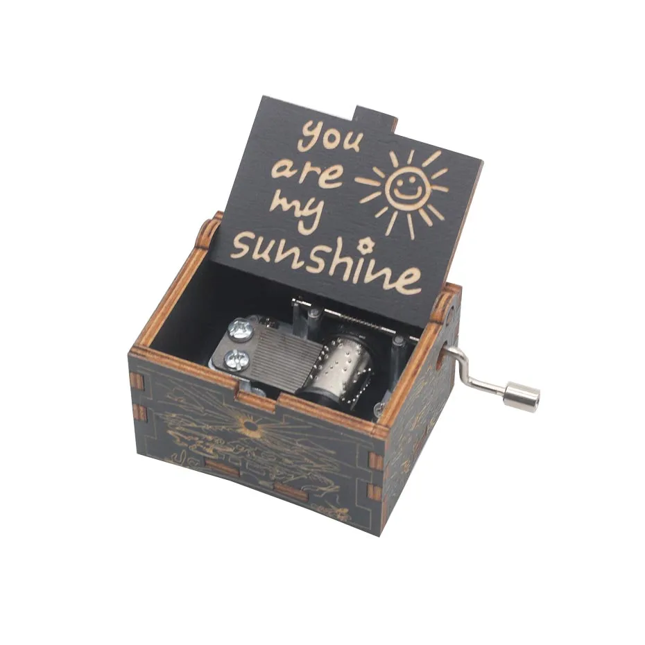 you are my sunshine Новая музыкальная шкатулка с ручками тема песня you are my sun "Любовь жена любит дочь любовь дедушка со словами" love grandma "" Рождественский подарок на день рождения - Цвет: you are my sunshine