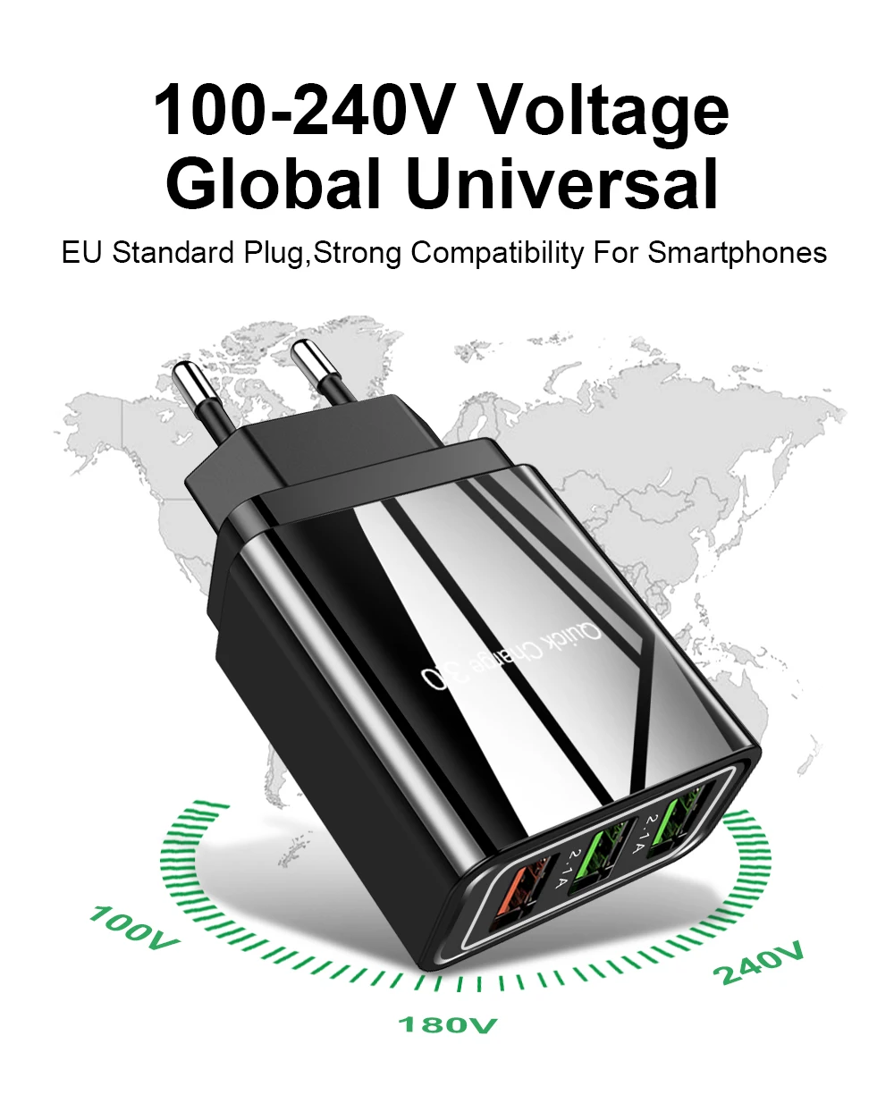 Быстрая зарядка OLAF QC 3,0 35W 3 USB быстрое зарядное устройство для телефона iPhone Xiaomi samsung huawei быстрое настенное зарядное устройство для телефона