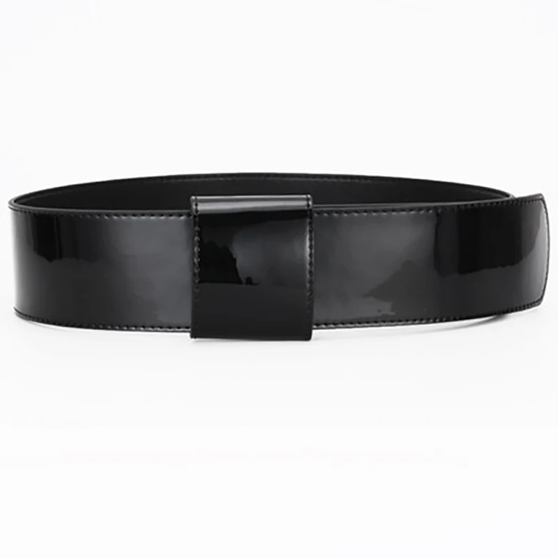 Nuleez Patent Leather Belt Women Cummerbunds Fashion Model Accessory Slim and Beautiful Lady Favorite